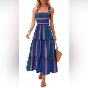 NWT Blue Striped Maxi Dress-S